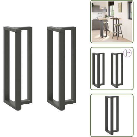 Niveladores para mesa - vidaXL Patas para mesa de bar en forma de T (2 unidades), antracita, 50 x 35 x (110-111) cm, acero - Montaje de mesa
