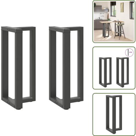Niveladores para mesa - vidaXL Patas para mesa de bar en forma de T (2 unidades), antracita, 50 x 35 x (90-91) cm, acero - Montaje de mesa