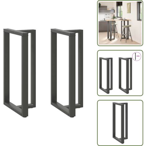 Niveladores para mesa - vidaXL Patas para mesa de bar en forma de T (2 unidades), antracita, 60 x 35 x (110-111) cm, acero - Montaje de mesa