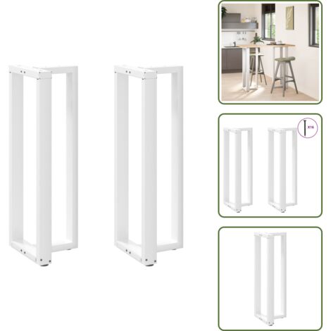 Niveladores para mesa - vidaXL Patas para mesa de bar en forma de T (2 unidades), color blanco, 50 x 35 x (110-111) cm, acero - Montaje de mesa