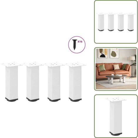 Niveladores para mesa - vidaXL Patas para mesa de centro (4 unidades), color blanco, 30-32 cm, acero - Soporte para mesa de centro