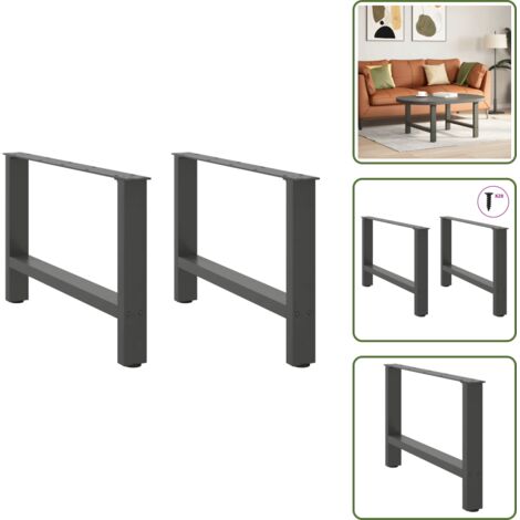 Niveladores para mesa - vidaXL Patas para mesa de centro antracita (2 unidades, 70 x 42-43 cm, acero) - Patas de acero