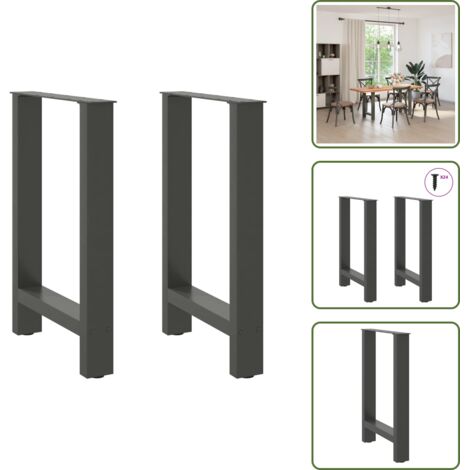 Niveladores para mesa - vidaXL Patas para mesa de comedor antracita (2 unidades, 50 x 72-73 cm, acero) - Patas de acero