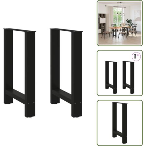 Niveladores para mesa - vidaXL Patas para mesa de comedor negras (2 unidades, 60 x 72-73 cm, acero) - Patas de acero