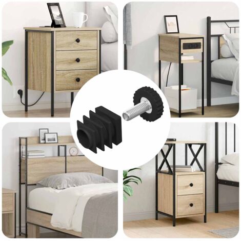 Niveladores para Muebles Ajustable 12 pcs Negro M6 PP