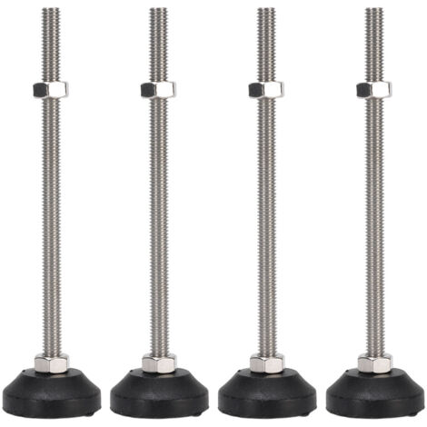 Nivellierfüße aus Nylon/Gummi, 4 Stück, Schwarz, Höhenverstellbar bis 100 mm, Tragfähigkeit bis 10 kg, Basisdurchmesser 30 mm, für Tische und Stühle