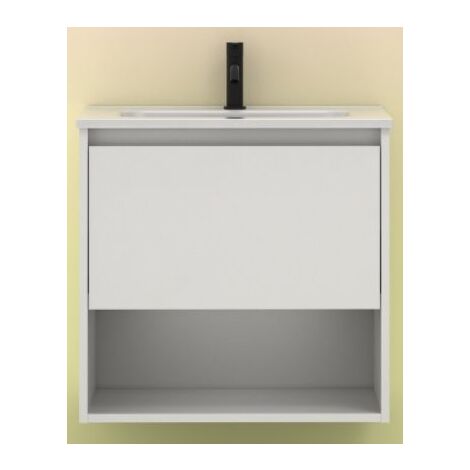 NIWA - AMIZUVA ensemble meuble + lavabo Couleur : Fumé sablé - Dimensions : 60 cm