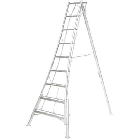 Niwaki Aluminium 3-Holm-Gartenleiter höhenverstellbar Silber 227x140x301 cm