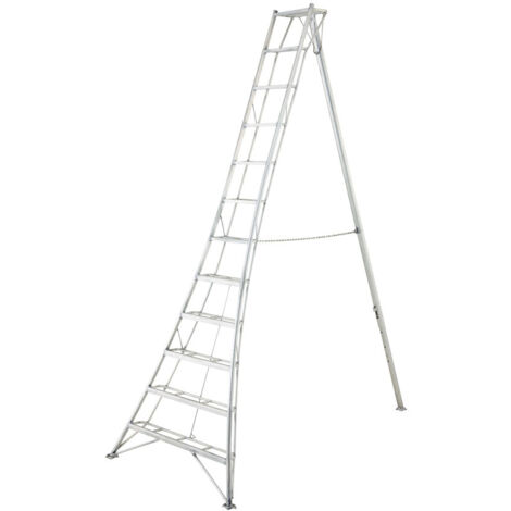 Niwaki Aluminium 3-Holm-Gartenleiter Silber 147x360 cm