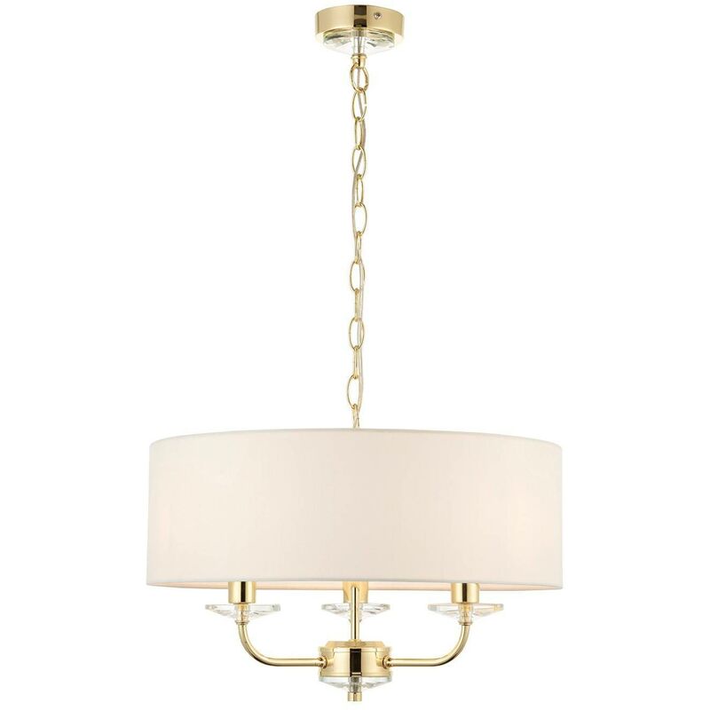 Endon Nixon - 3 Light Multi Arm Ceiling Pendant Brass, E14