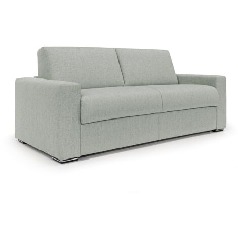 Nixon Schlafsofa mit 20 cm Matratze aus wasserfestem Stoff T03 200 cm (mat. 140x197) Hellgrau