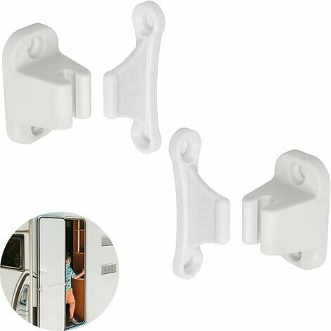 nIyTjz Loquet de porte de caravane et de camping-car, lot de 2, serrure de porte blanche, porte de service et de stockage, sécurité de porte de camping-car