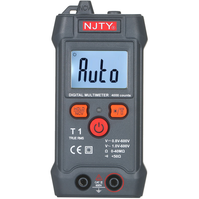 

Multimetro digital LCD del tamano de la palma de la mano Rango automatico NCV 4000 cuentas Verdadero valor eficaz Probador universal inteligente