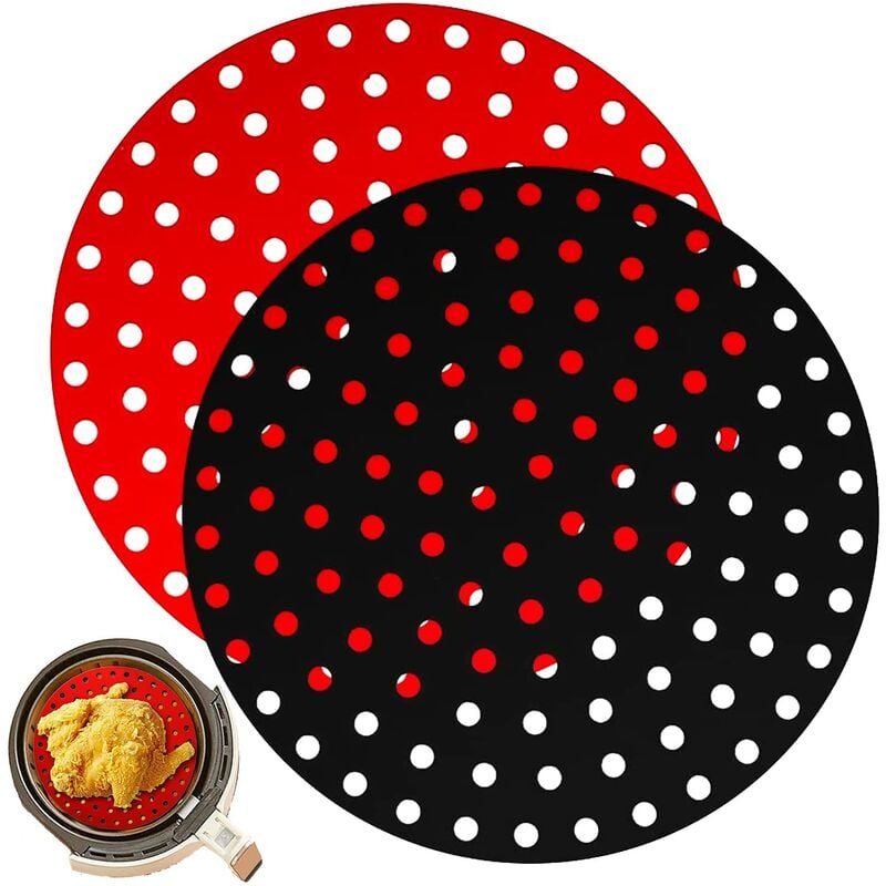 Image of 2 Pezzi Tappetino Friggitrice ad Aria Riutilizzabili (Carta Forno Silicone) - AirFryer Liner, Antiaderente, Accessori per Friggitrice senza Olio, 1