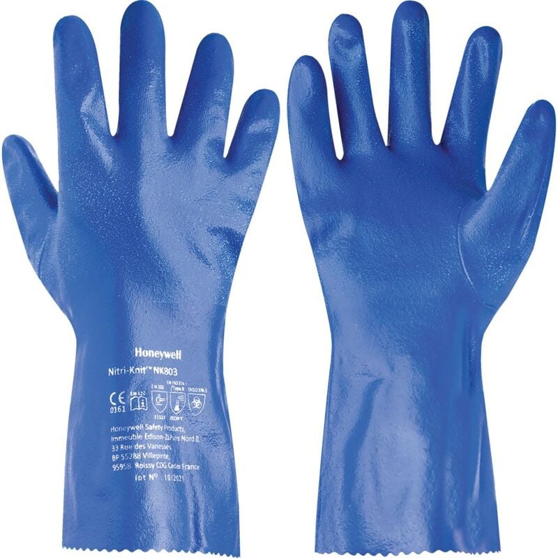 Honeywell North - NK803 Niti-Knit Blue Nitile Gloves - Size 10 - Blue