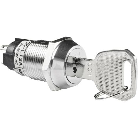 NKK Switches CKL12BFW01 CKL12BFW01 Interruttore a chiave 250 V/AC 3 A 1 x On / On 1 x 90 ° 1 pz.