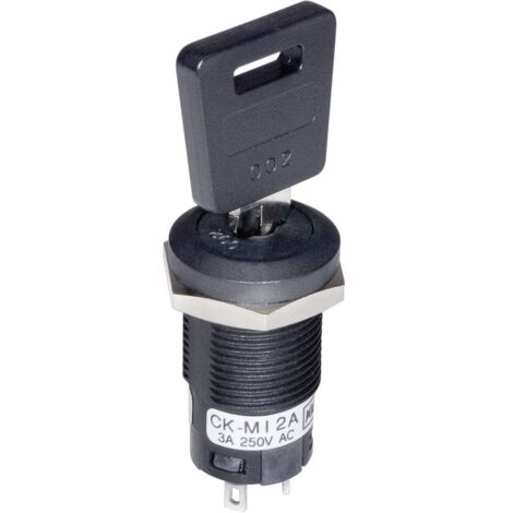 NKK Switches CKM13EFW01 CKM13EFW01 Interruttore a chiave 250 V/AC 3 A 1 x On/Off/On 2 x 45 ° 1 pz.