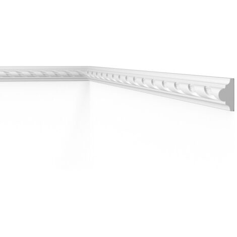 NMC – Cimaise décorative moderne blanche 2m – Polystyrène extrudé léger et résistant aux chocs – Finition blanche mat – Pour embellir vos murs