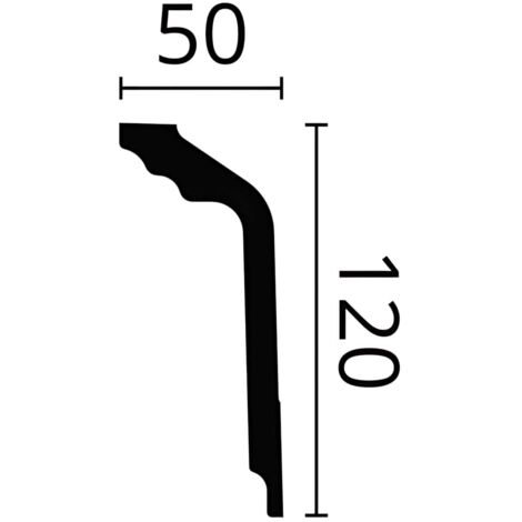 NMC – Corniche décorative 2m en polystyrène extrudé – Largeur 5cm – Finition blanc mat – Pour intérieurs modernes