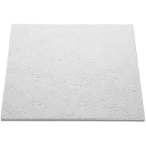NMC – Dalle de plafond polystyrène expansé 500 x 500 x 10mm – Pack de 8 pièces – Classement au feu M1 – Surface peignable