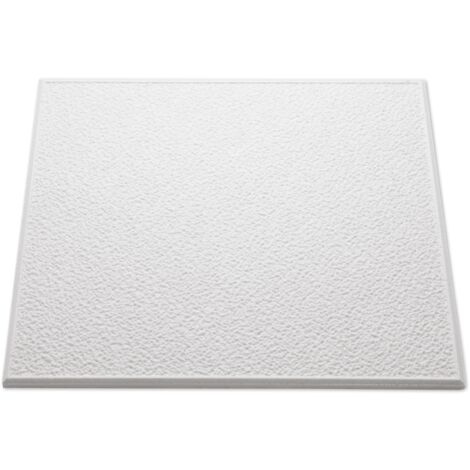 NMC – Dalle de plafond polystyrène expansé 500 x 500 mm – Pack de 8 pièces – Classement au feu M1 – Facile à poser pour finition professionnelle