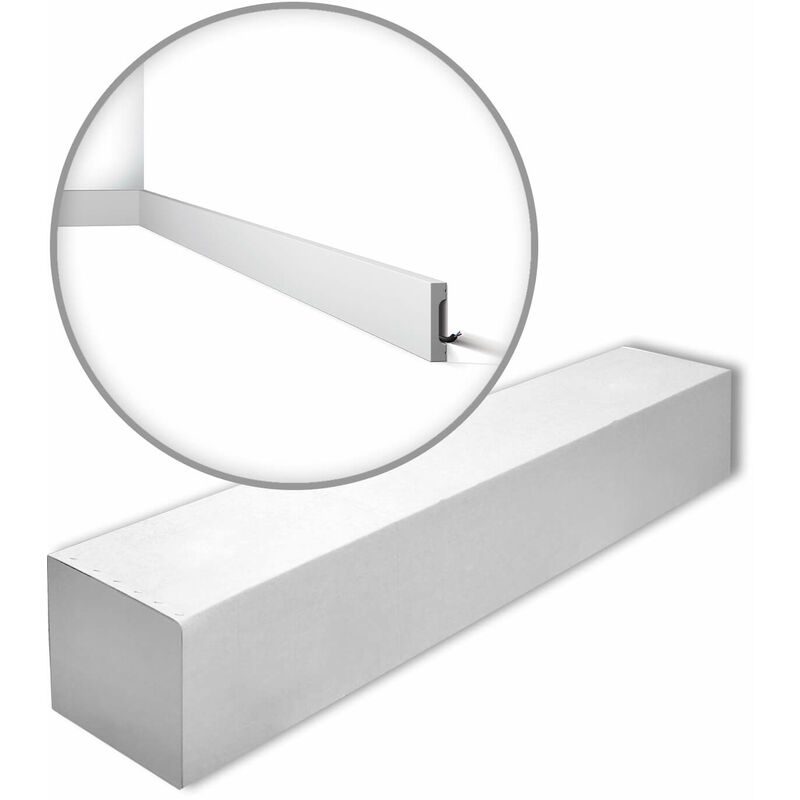 FD7S-box wallstyl Noel Marquet 1 Box 21 pieces Skirting contemporary design white 42 m - white - NMC