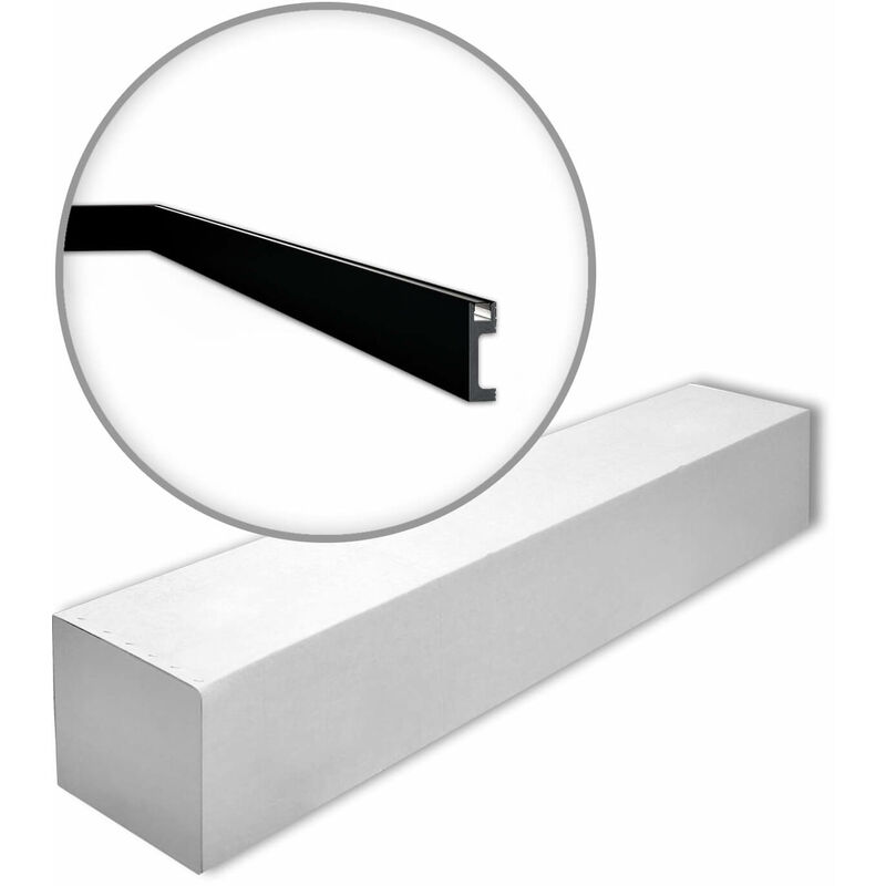 IL10 BLACK-box wallstyl Noel Marquet 1 Box 14 pieces Skirting Moulding for indirect lighting contemporary design black 28 m - black - NMC