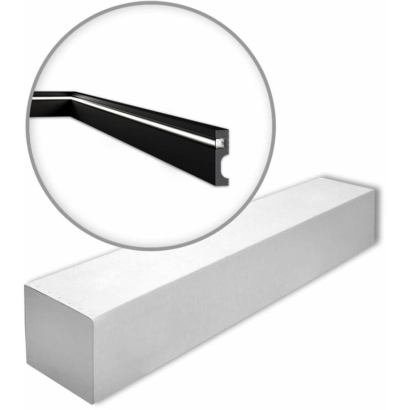 IL11 BLACK-box wallstyl Noel Marquet 1 Box 13 pieces Skirting Moulding for indirect lighting contemporary design black 26 m - black - NMC