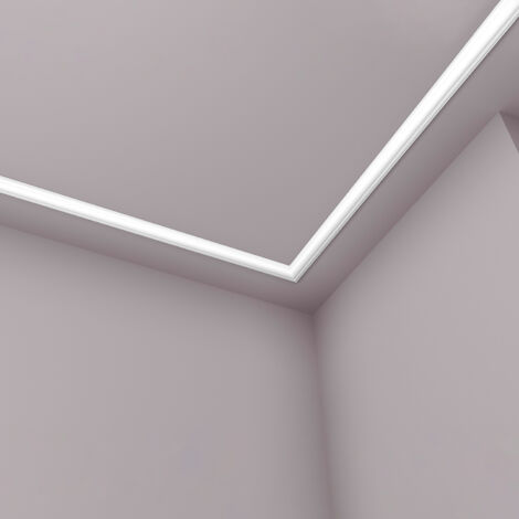 NMC – Moulure décorative corniche de plafond 2m – Polystyrène extrudé – Largeur 2cm – Finition blanche mate – Compatible avec élément d'angle O16