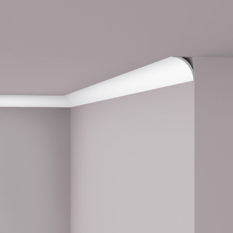 NMC – Moulure de plafond en polystyrène 200 cm – Largeur 6 cm – Finition non prétraitée – Pour éclairage indirect et cacher imperfections - NE2-PURE