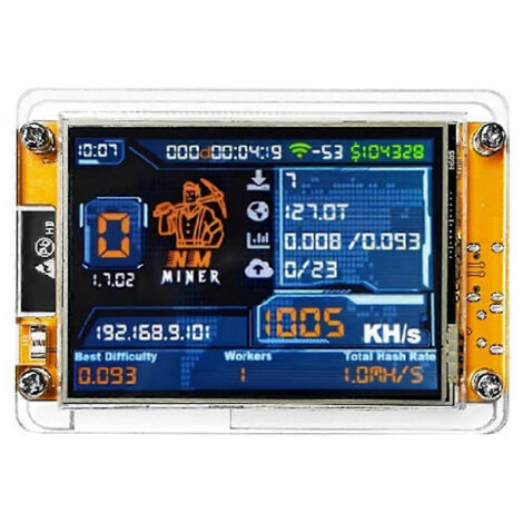NMMiner NerdMiner V2 Hashrate 1000KH/s ESP32 2.8 Tum Smart Display Crypto Solo Lottery Bitcoin ESP3