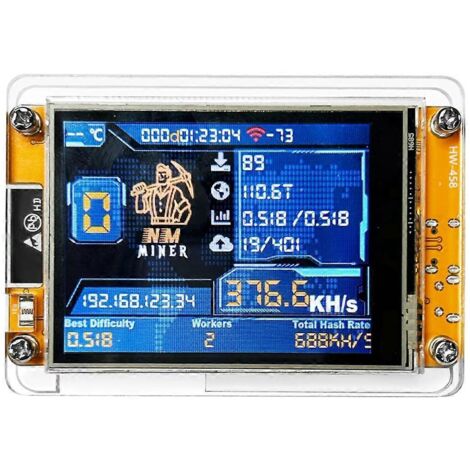 NMMiner NerdMiner V2 Hashrate 377KH/s ESP32 Écran intelligent 2,8 pouces--