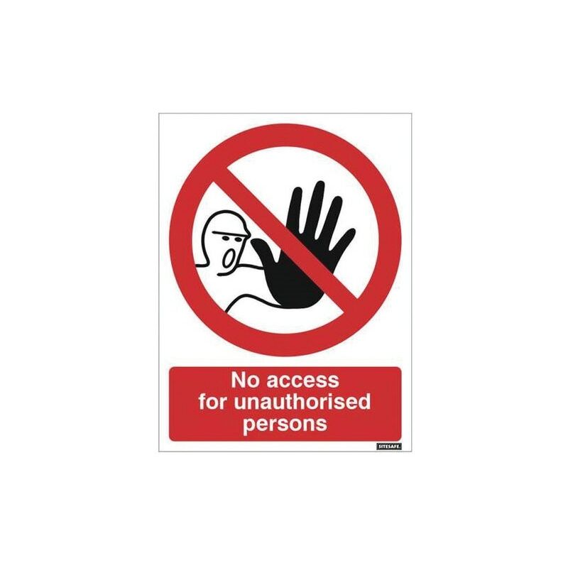 Sitesafe - no Admittance Authorised Personnel 210 x 148mm Self Adhesive