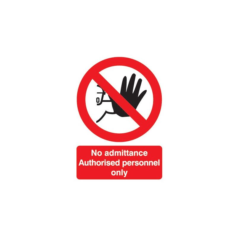 Sitesafe - No Admittance Authorised Personnel Only Rigid PVC Sign - 297 X 420MM