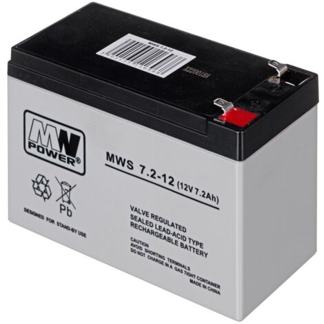 No Brand Batteria ad acido pungente da 12V 7,2 Amp.