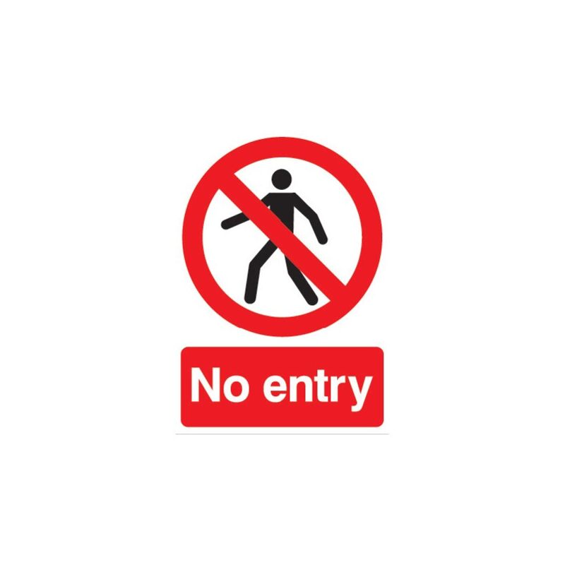 No Entry Rigid pvc Sign - 148 x 210mm - Sitesafe