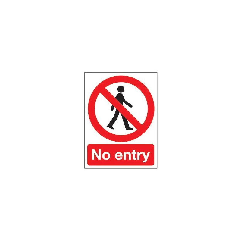 Sitesafe NO Entry Rigid PVC Sign - 297 x 420mm