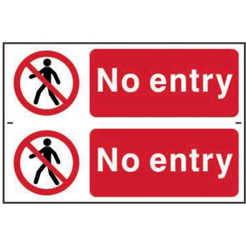Spectrum Industrial - No Entry Self Adhesive Sign Twin Pack - 300 x 100mm