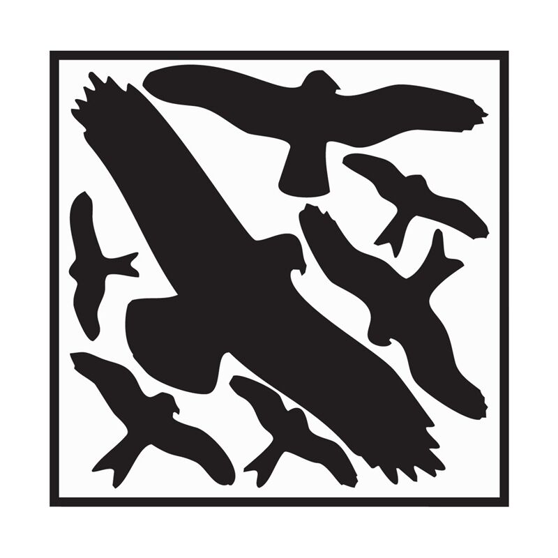 Aufkleber L290xB320 mm Vogelschutzset,Vogelsymbole Folie selbstkl.
