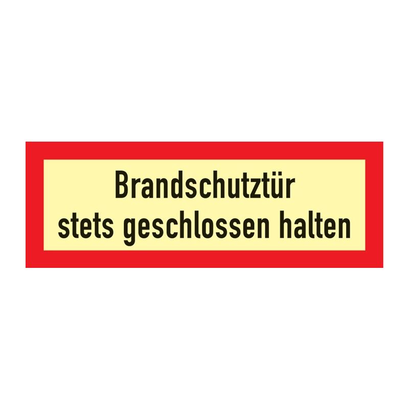 Brandschutzzeichen DIN 4066 L297xB105mm Brandschutztür stets geschl.halten Folie