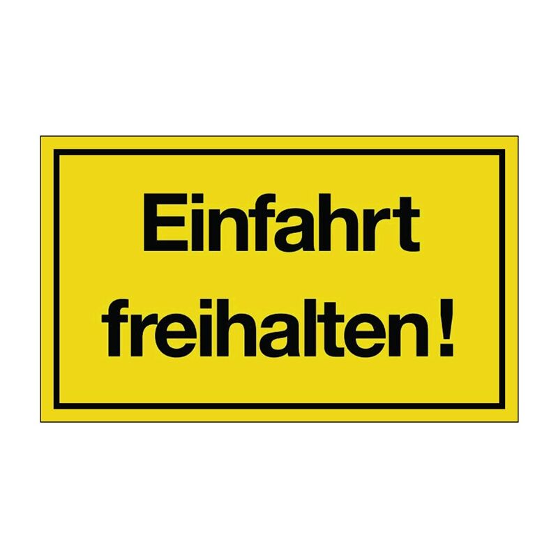 Hinweiszeichen Einfahrt freihalten L250xB150 mm gelb schwarz Kunststoff