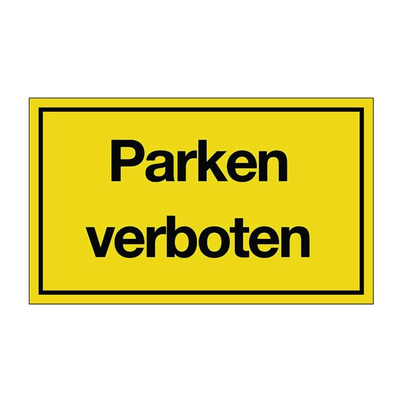 Hinweiszeichen Parken verboten L250xB150 mm gelb schwarz Kunststoff