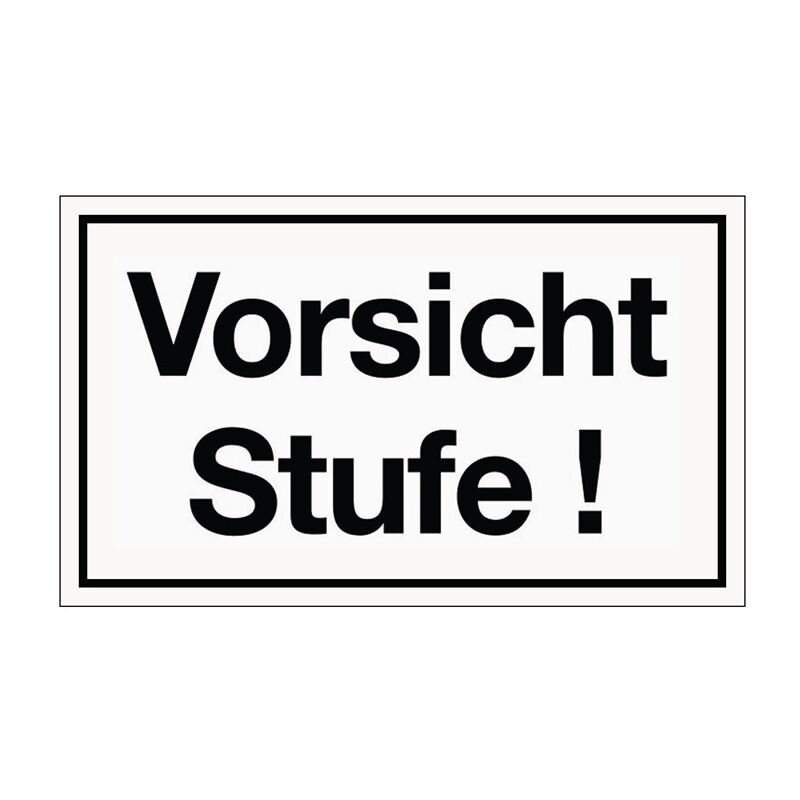 Hinweiszeichen Vorsicht Stufe Kunststoffschild L250xB150 mm weiß schwarz Kunst