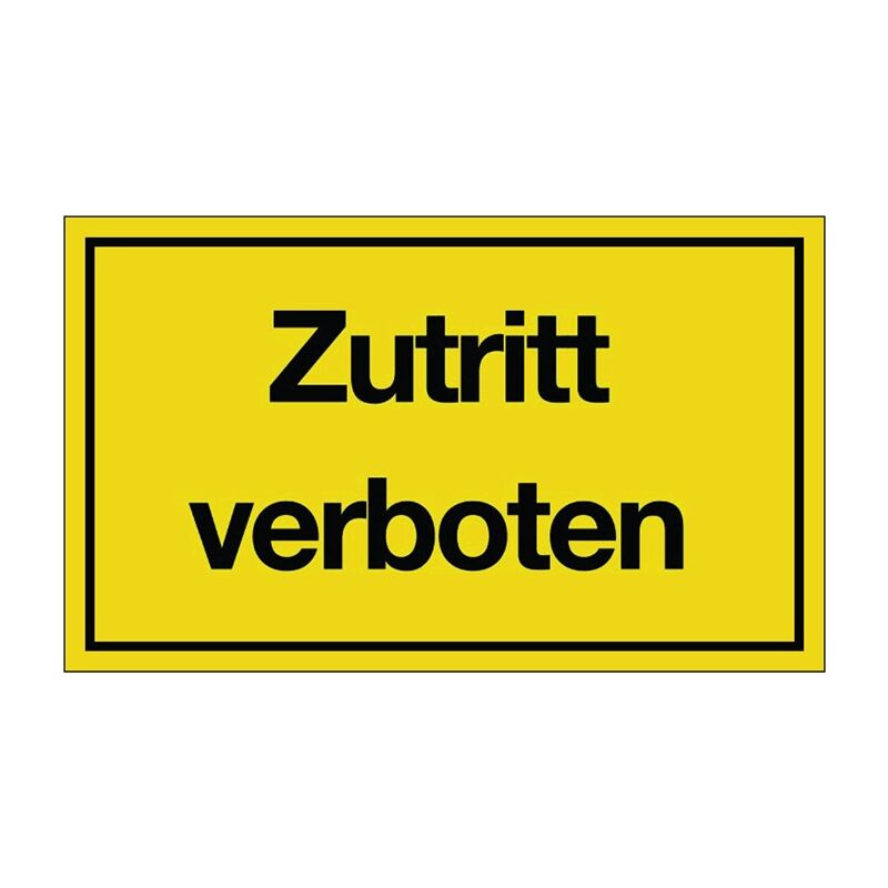 Hinweiszeichen Zutritt verboten L250xB150 mm gelb schwarz Kunststoff