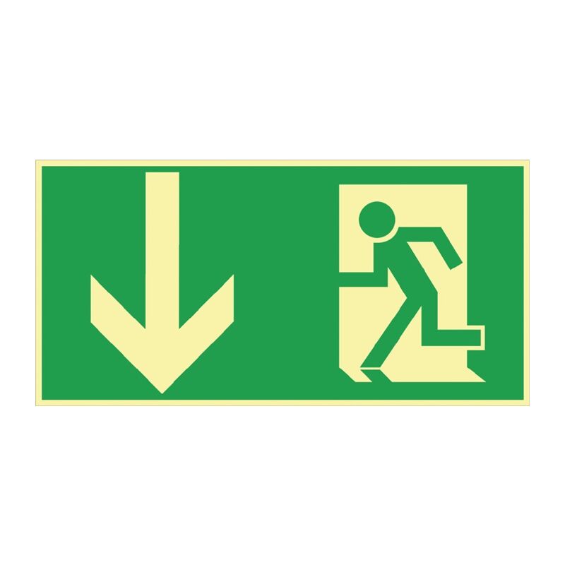 Rettungszeichen BGV A8 L297xB148mm Notausgang Querf./m.Figur Folie
