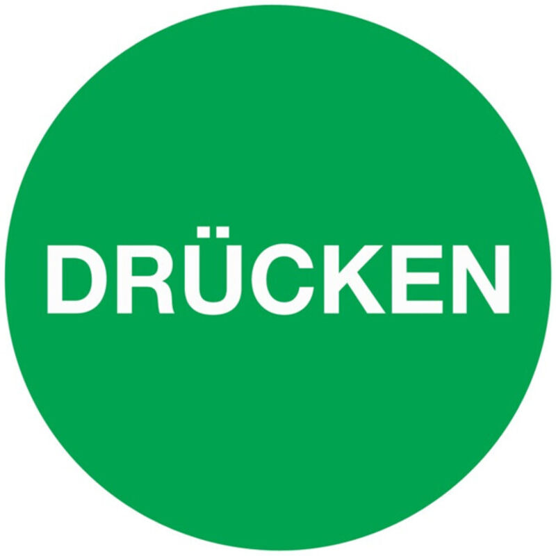 Türaufkleber D. 50 mmLxB Drücken Folie selbstklebend