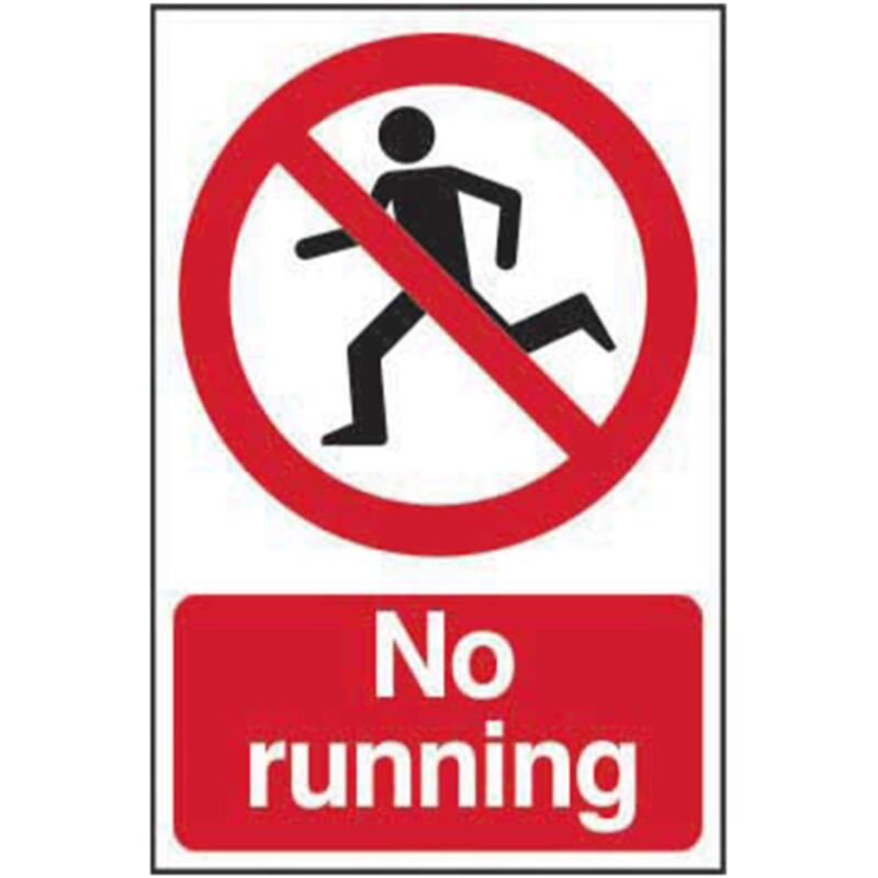 No Running Self Adhesive Sign - 200 x 300mm