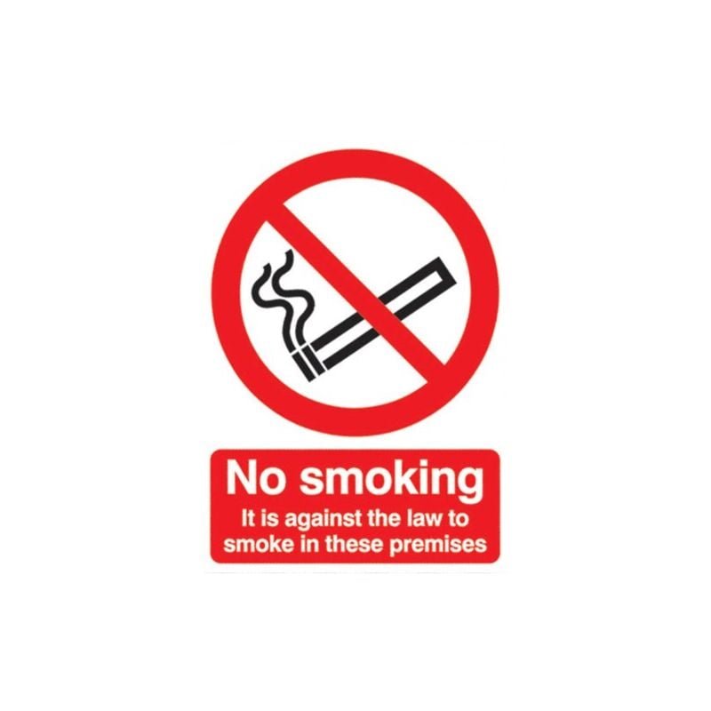 Sitesafe - no Smoking It is Against The Law Rigid pvc Sign - 148 x 210mm