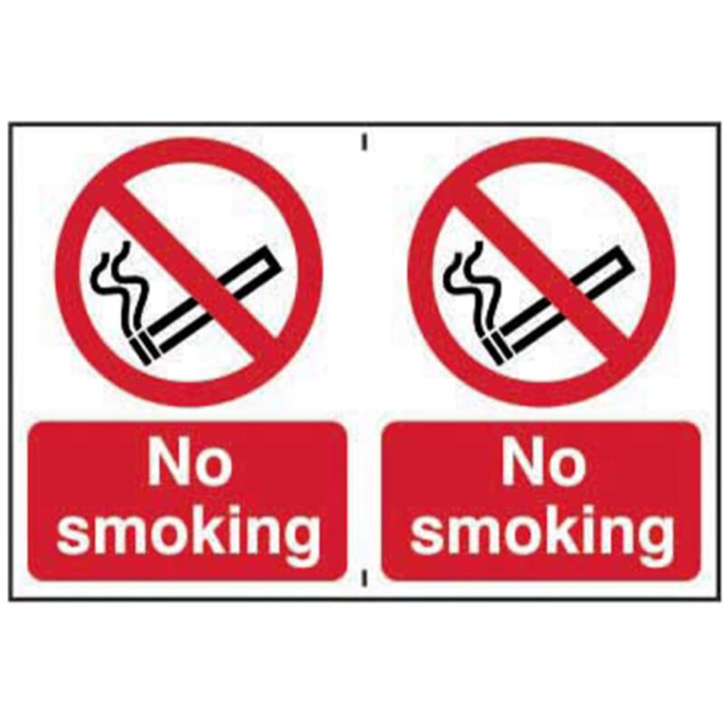 Spectrum Industrial - No Smoking Self Adhesive Sign Twin Pack - 150 x 200mm