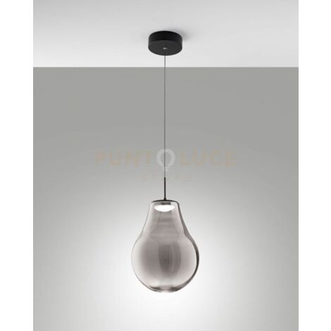 NOA SOSPENSIONE FUME' 1 LUCE IN VETRO ATTACCO LED CCT 14W - 1510 lm- 2700K - 3000K - 4000K DIMMERABILE